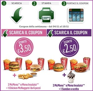 Buoni Sconto McDonalds