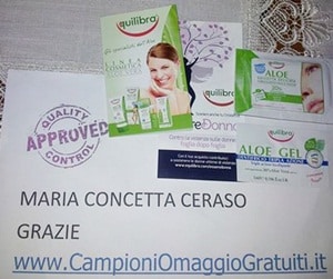 Campioni gratuiti Aloe Vera Equilibra arrivati