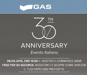 Abbigliamento GAS GRATIS per 30 secondi