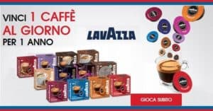 Concorso Lavazza vinci caffè per un anno