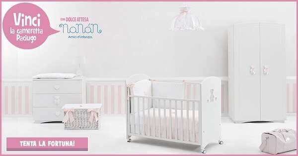 Iscriviti gratis e vinci una cameretta Nanàn Paciugo