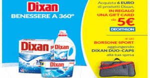 Concorso Dixan Benessere a 360° richiedi buono sconto Decathlon