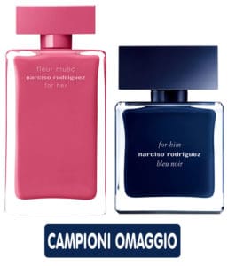 Ricevi i campioni omaggio di Fleur Musc e Bleu Noir di Narciso Rodriguez Campioni omaggio di Fleur Musc e Bleu Noir di Narciso Rodriguez