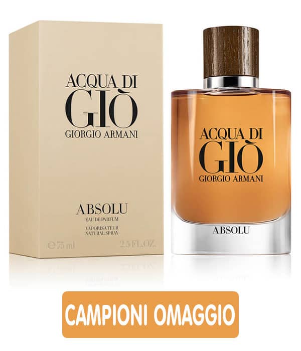 Campioni omaggio Acqua di Giò Absolu Giorgio Armani