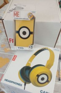 cuffie e power bank Minions
