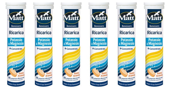 tester dell'integratore alimentare Matt Ricarica Potassio & Magnesio