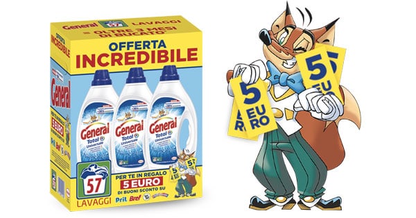 Ricevi in regalo 5 euro di buoni sconto con General Liquido