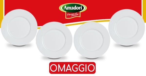 Set piatti piani in omaggio da Amadori