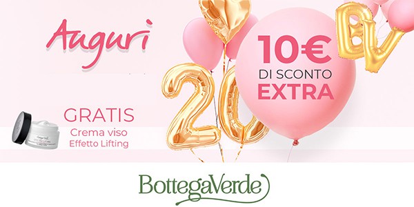 Buon Compleanno Bottega Verde buono sconto e crema gratis