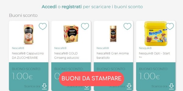 buoni sconto nestlè da stampare gratis
