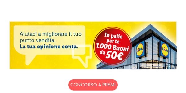 Concorso Lidl "La tua opinione conta"
