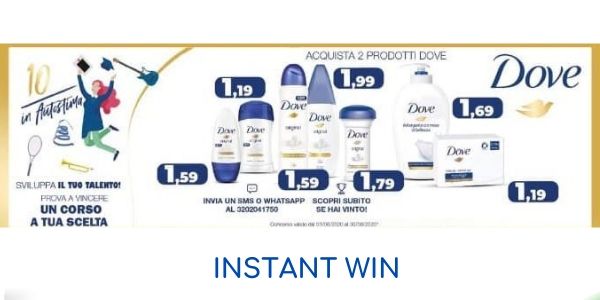 Concorso instant win Dove
