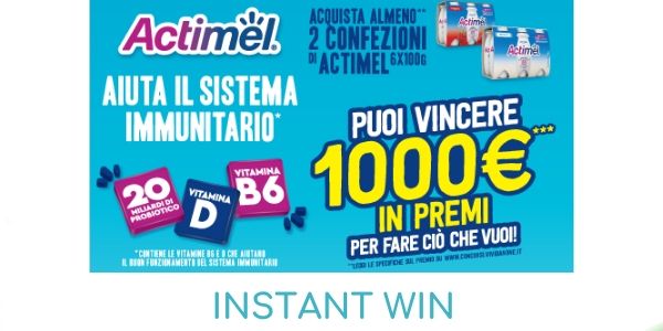 Concorso instant win Actimel