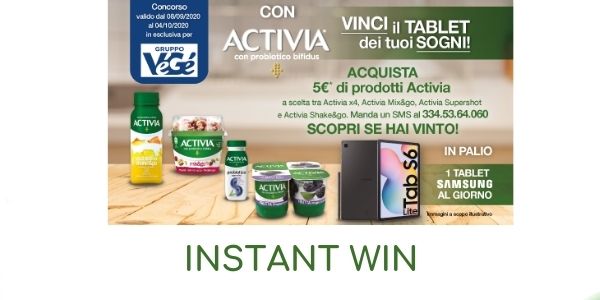 Concorso instant win Activia