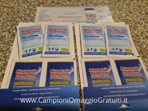 Campioni omaggio Magnesio Supremo ricevuti Campioni omaggio Magnesio Supremo