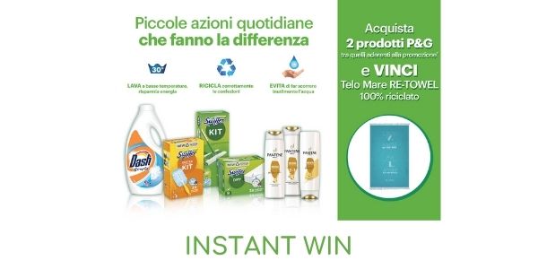 concorso instant win "Vinci con P&G"