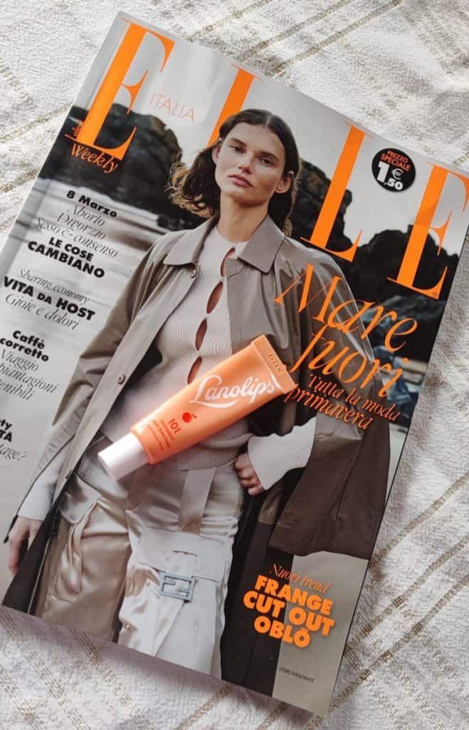 Lanolips balsamo labbra omaggio Elle Elisa gusto pesca