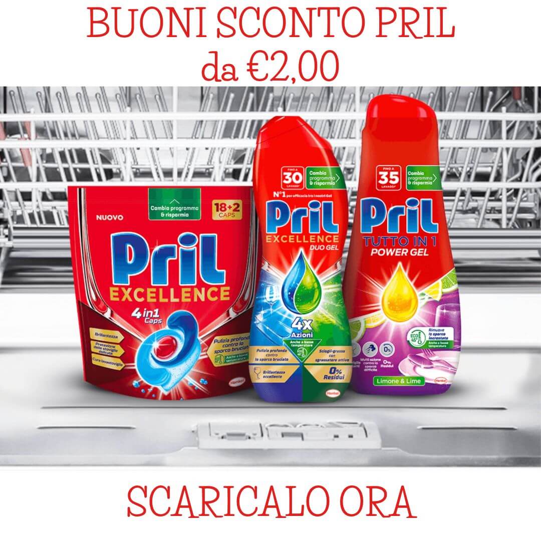 buoni sconto pril da €2,00 da scaricare su DonnaD