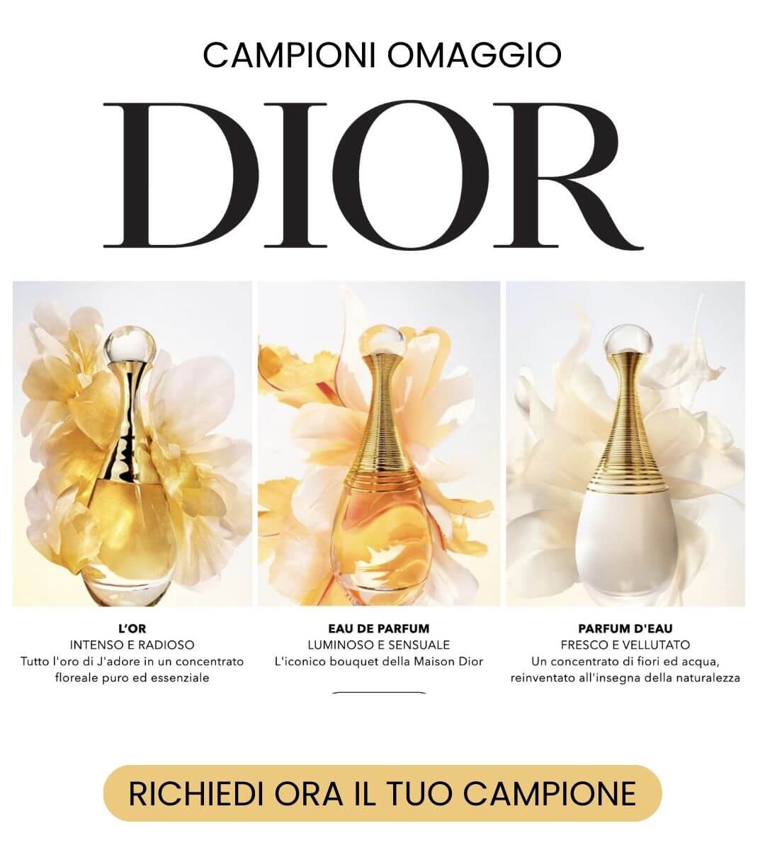 campioni omaggio profumo dior j'adore