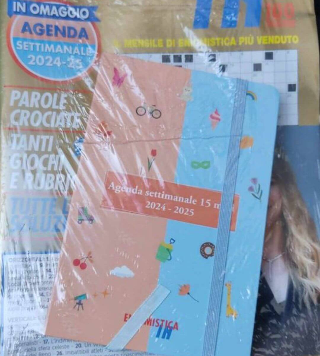 agenda settimanale 2024 2025 omaggio in edicola con Enigmistica IN